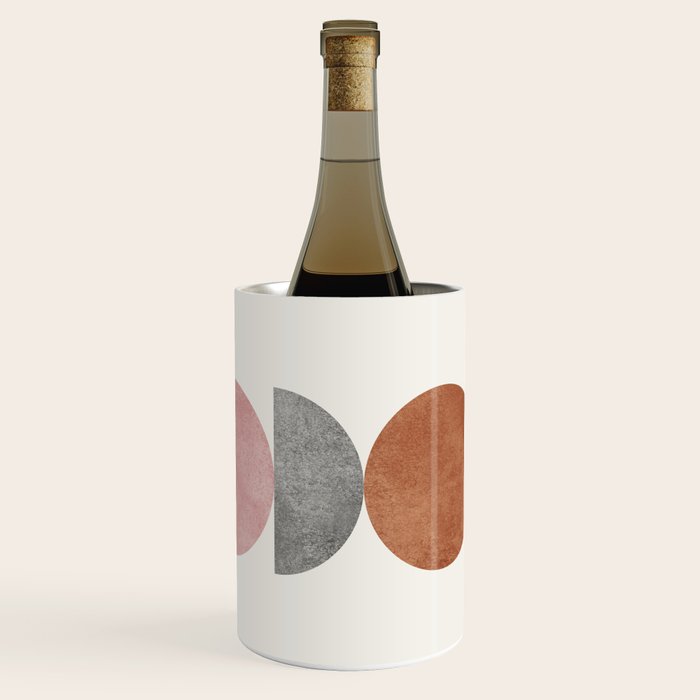 Woodblock Pink Brown Mid century modern Wine Chiller Gallery Image 1