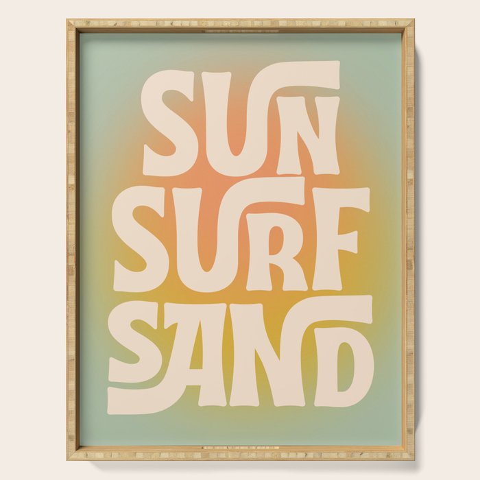 Sun, Surf, Sand - Modern Art Print Serving Tray Gallery Image 1