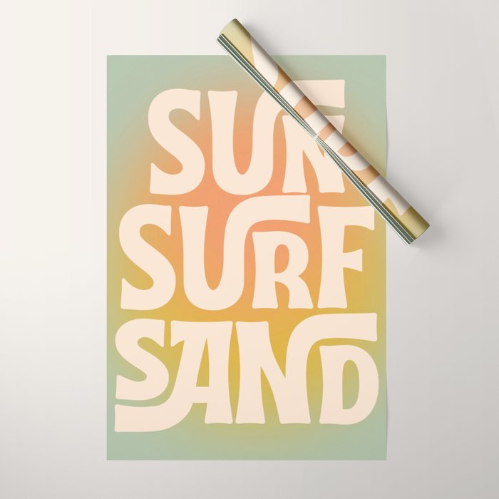 Sun, Surf, Sand - Modern Art Print Wrapping Paper Gallery Image 1
