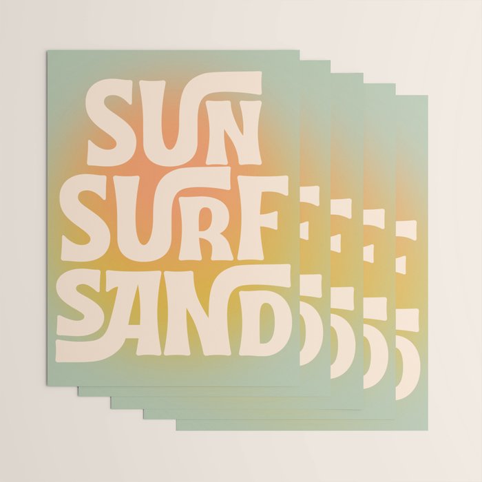 Sun, Surf, Sand - Modern Art Print Wrapping Paper Gallery Image 3