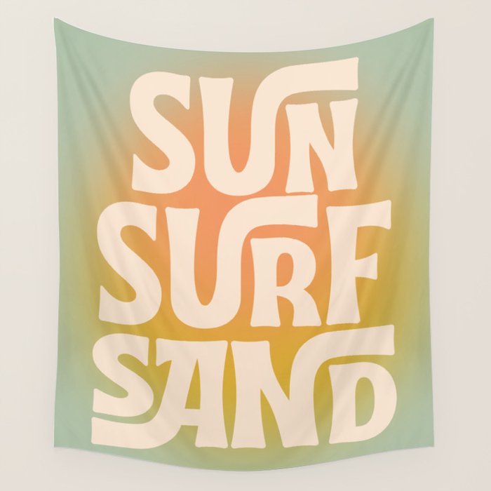 Sun, Surf, Sand - Modern Art Print Wall Tapestry Gallery Image 1