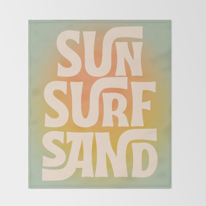 Sun, Surf, Sand - Modern Art Print Throw Blanket Gallery Image 2