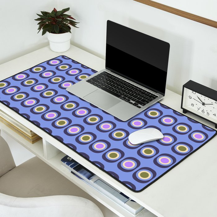 Mid-century Modern Pattern - Blue Desk Mat Gallery Image 2