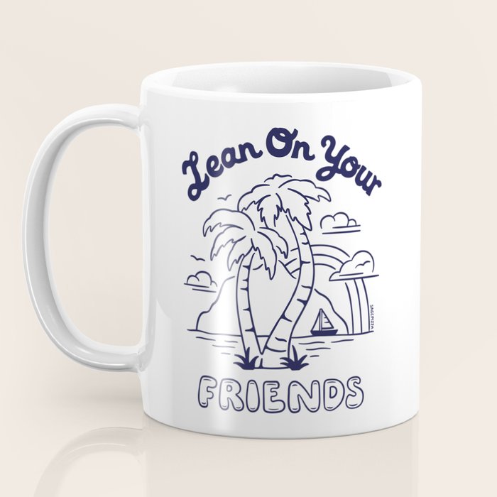 LEAN ON YOUR FRIENDS (NAVY/WHITE) Coffee Mug Gallery Image 3