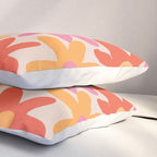 Daisy Time Retro Floral Pattern Pink Orange Pillow Sham Gallery Image 3