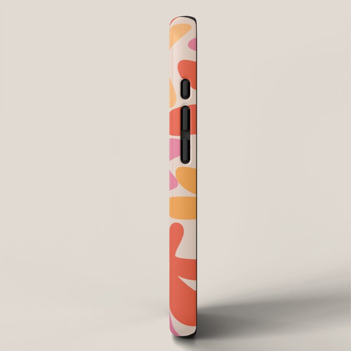 Daisy Time Retro Floral Pattern Pink Orange iPhone Case Gallery Image 2