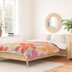 Daisy Time Retro Floral Pattern Pink Orange Duvet Cover Gallery Image 2