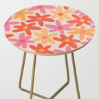Daisy Time Retro Floral Pattern Pink Orange Side Table Gallery Image 2