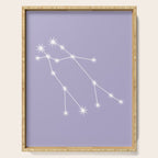 Gemini Zodiac Star Constellation Line Art Pastel Lavender Serving Tray Gallery Image 1
