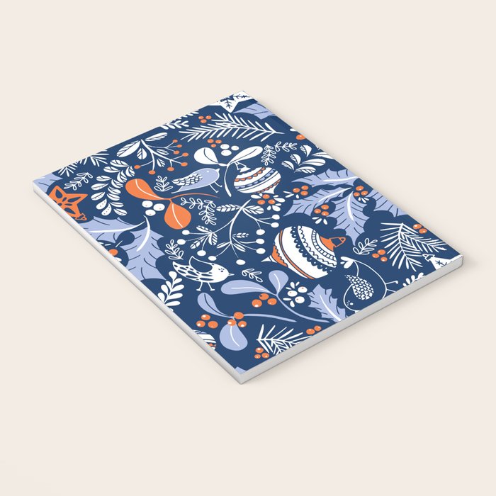 Wonderful ditsy holiday joy blue Notebook Gallery Image 3