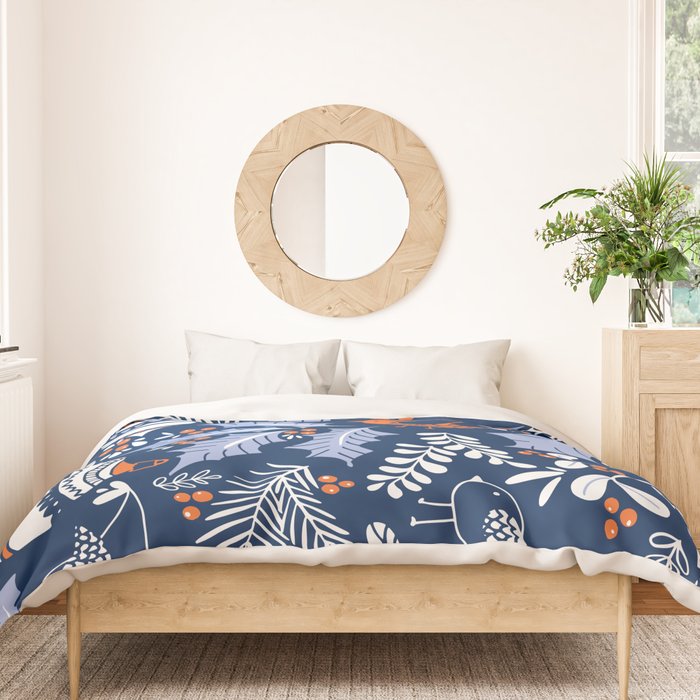 Wonderful ditsy holiday joy blue Duvet Cover Gallery Image 3