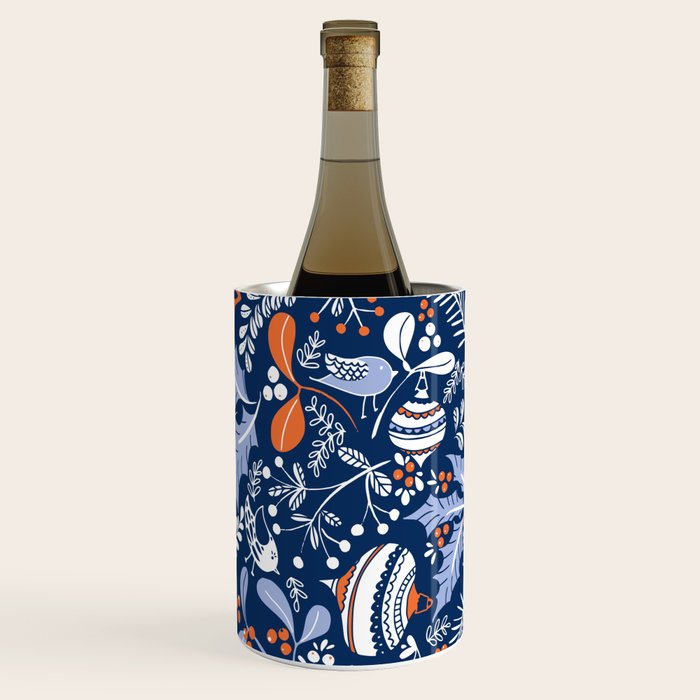 Wonderful ditsy holiday joy blue Wine Chiller Gallery Image 2