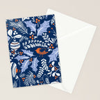 Wonderful ditsy holiday joy blue Stationery Card Gallery Image 2