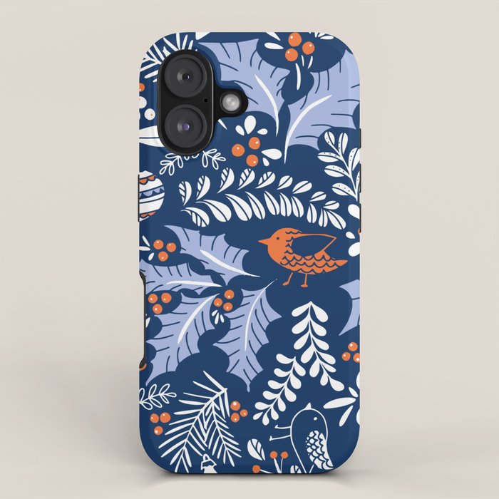 Wonderful ditsy holiday joy blue iPhone Case Gallery Image 1