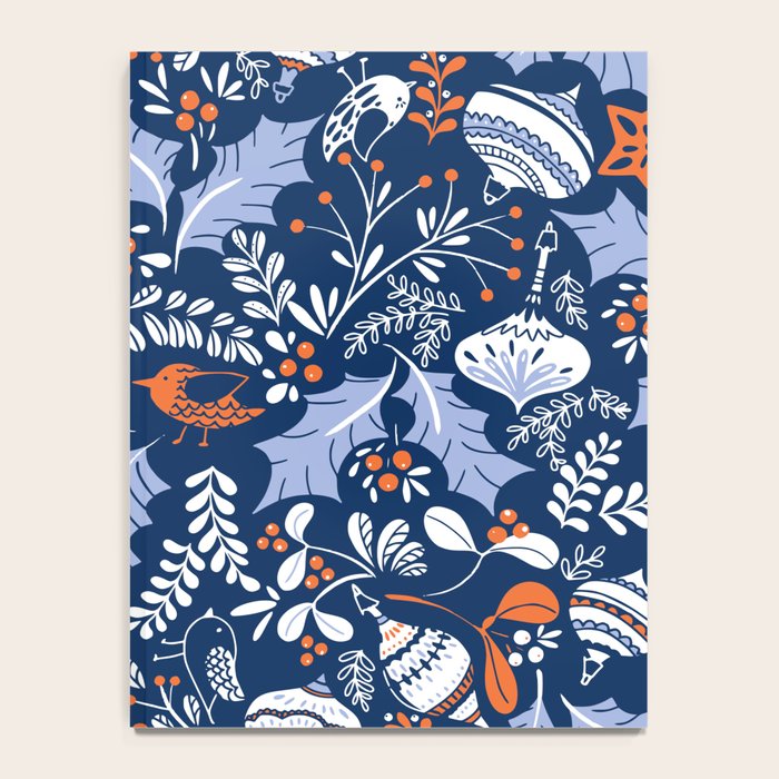 Wonderful ditsy holiday joy blue Notebook Gallery Image 4