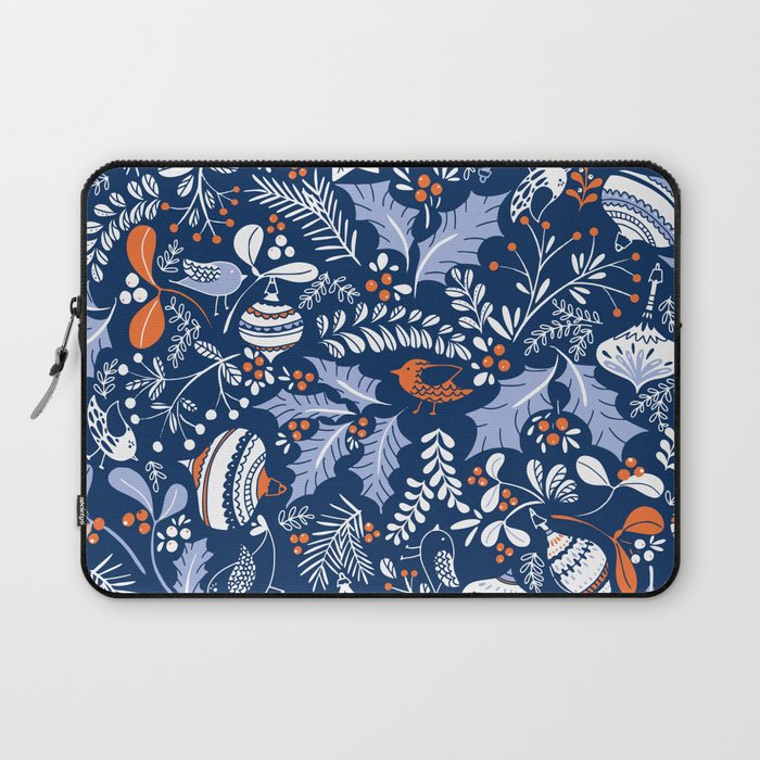 Wonderful ditsy holiday joy blue Laptop Sleeve Gallery Image 1