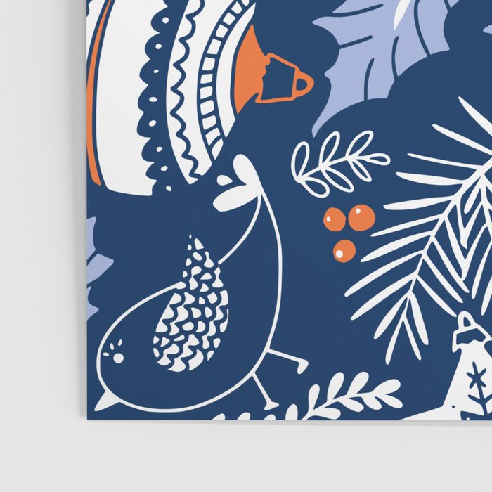 Wonderful ditsy holiday joy blue Poster Gallery Image 3