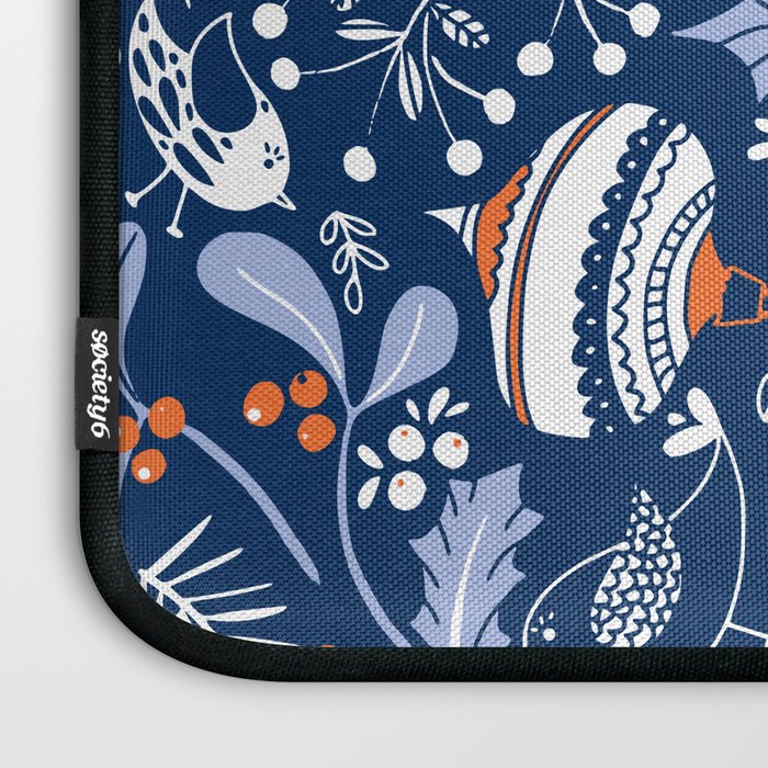 Wonderful ditsy holiday joy blue Laptop Sleeve Gallery Image 3