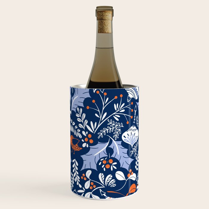 Wonderful ditsy holiday joy blue Wine Chiller Gallery Image 3