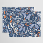 Wonderful ditsy holiday joy blue Placemat Gallery Image 1