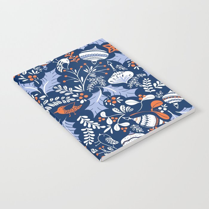 Wonderful ditsy holiday joy blue Notebook Gallery Image 1