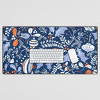Wonderful ditsy holiday joy blue Desk Mat Gallery Image 1