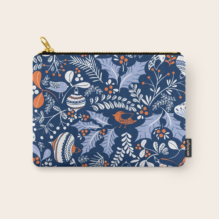 Wonderful ditsy holiday joy blue Carry All Pouch Gallery Image 1