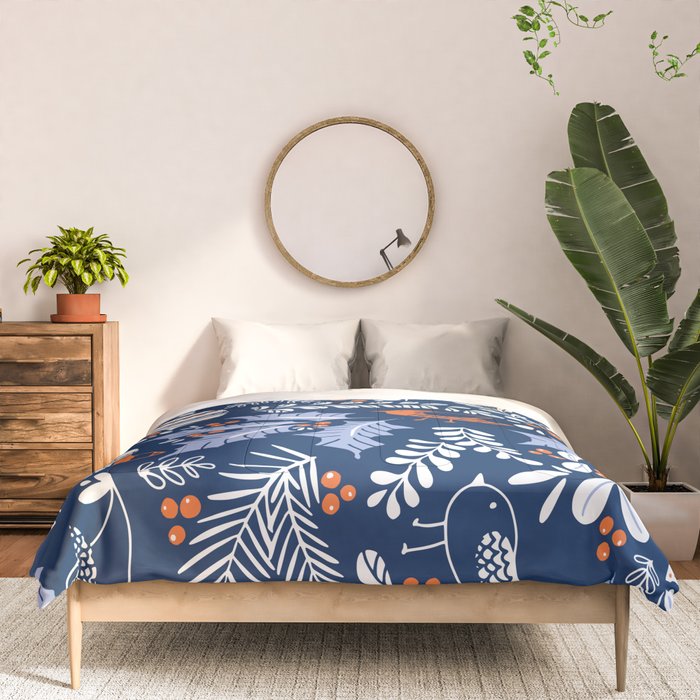 Wonderful ditsy holiday joy blue Comforter Gallery Image 3