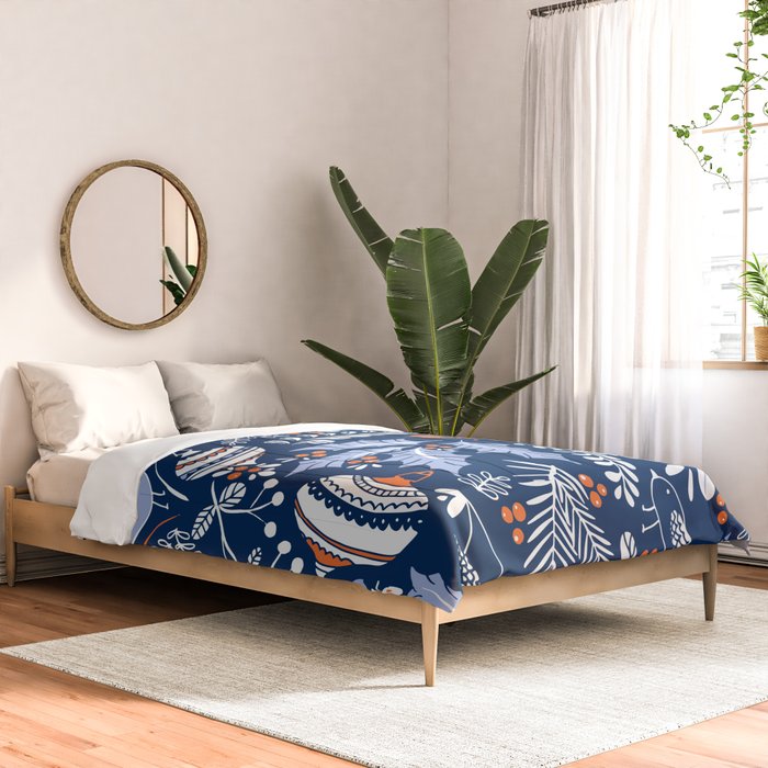 Wonderful ditsy holiday joy blue Comforter Gallery Image 2