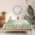 Froggie Ogee - green and blush Comforter Gallery Image 3