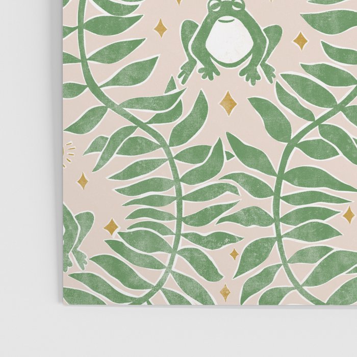 Froggie Ogee - green and blush Poster Gallery Image 3