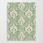 Froggie Ogee - green and blush Poster Gallery Image 4