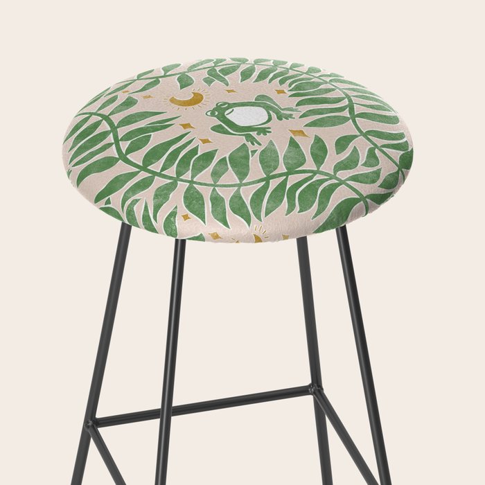 Froggie Ogee - green and blush Stool Gallery Image 2