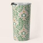 Froggie Ogee - green and blush Travel Mug Gallery Image 3