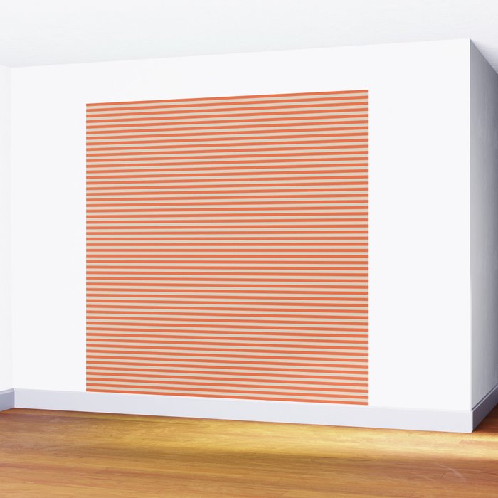 Retro Orange Stripe Pattern Wall Mural Gallery Image 2