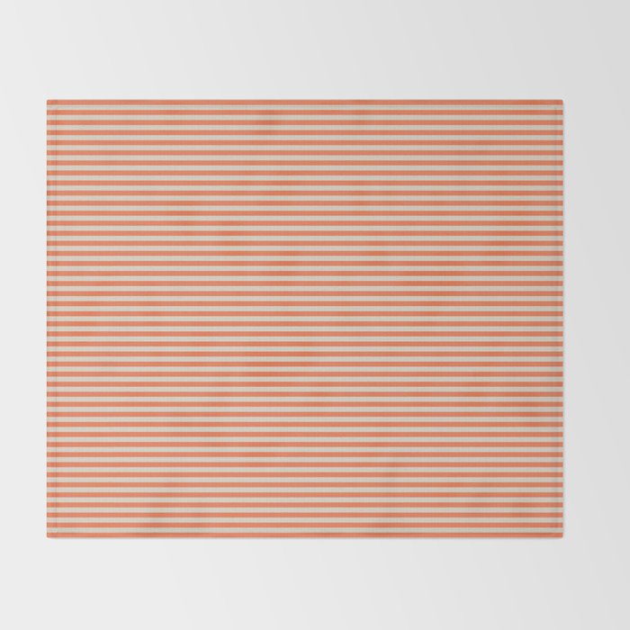 Retro Orange Stripe Pattern Throw Blanket Gallery Image 2