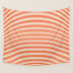 Retro Orange Stripe Pattern Wall Tapestry Gallery Image 4