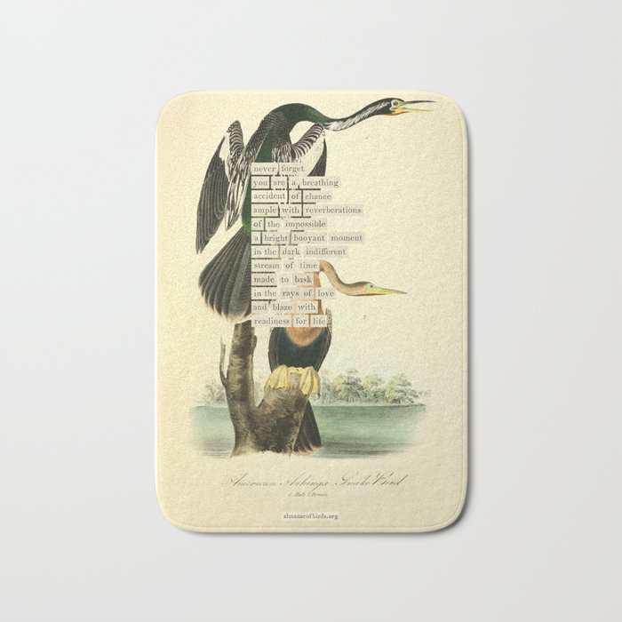 Bird Divinations: Snake Bird (about: almanacofbirds.org) Bath Mat Gallery Image 1