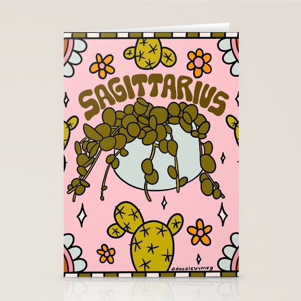 Sagittarius Cactus Stationery Card Gallery Image 1