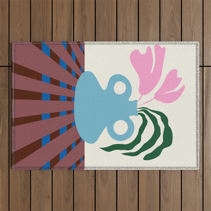 Blossoms on clay Outdoor Rug Gallery Image 1
