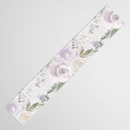 Lavender pastel green white watercolor floral pattern Table Runner Gallery Image 3