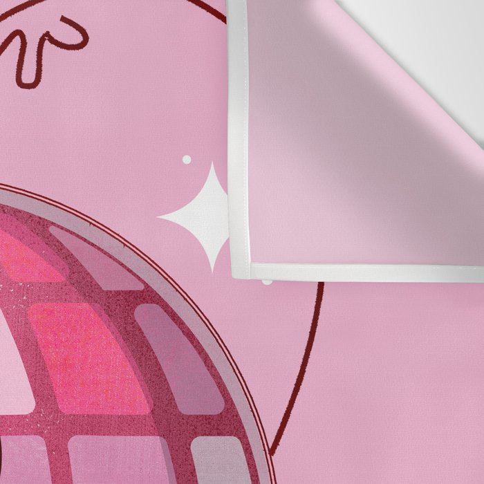Smiley Pink Disco Ball Wall Tapestry Gallery Image 3
