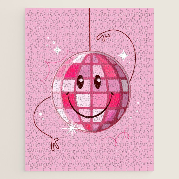 Smiley Pink Disco Ball Jigsaw Puzzle Gallery Image 1