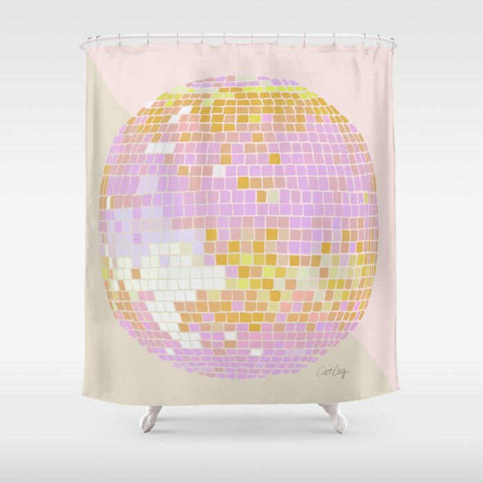 Disco Ball - Peach Shower Curtain Gallery Image 1