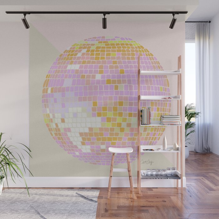 Disco Ball - Peach Wall Mural Gallery Image 1