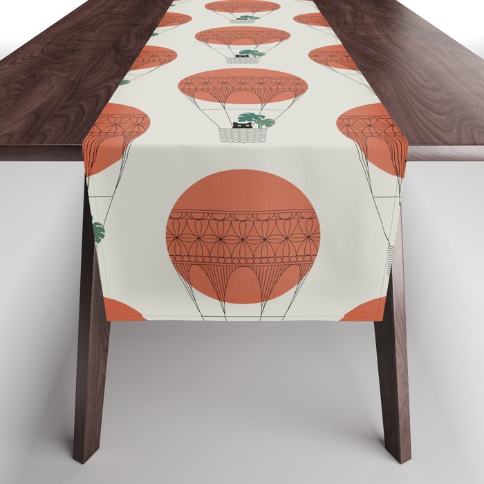 Cat Landscape 138: Hot Sun Balloon Table Runner Gallery Image 1