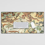 Reptiles II by Adolphe Millot // XL 19th Century Snakes Lizards Alligators Science Textbook Artwork Desk Mat Gallery Image 1