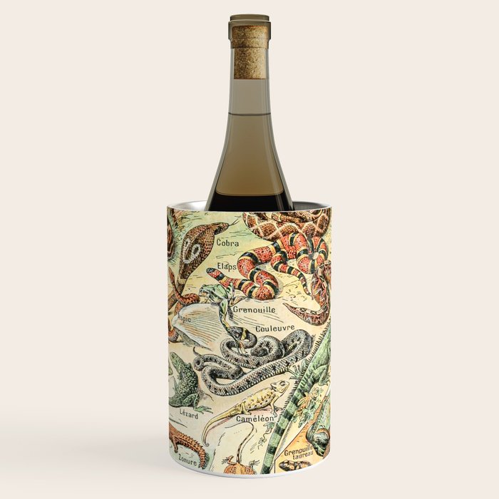 Reptiles II by Adolphe Millot // XL 19th Century Snakes Lizards Alligators Science Textbook Artwork Wine Chiller Gallery Image 1