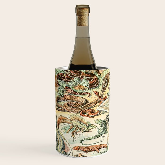 Reptiles II by Adolphe Millot // XL 19th Century Snakes Lizards Alligators Science Textbook Artwork Wine Chiller Gallery Image 2