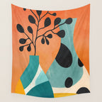 Modern Abstract Vases with Plant 2 Wall Tapestry Gallery Image 4